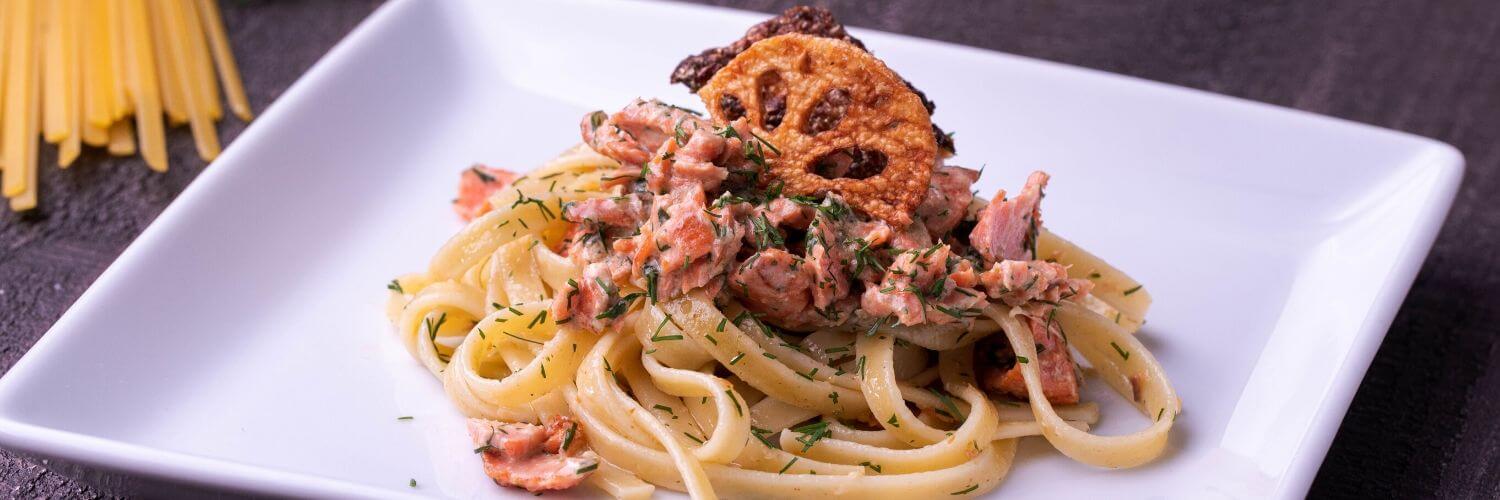 Recipe & Video: Salmon Yuzu Pepper Creamy Fettuccine