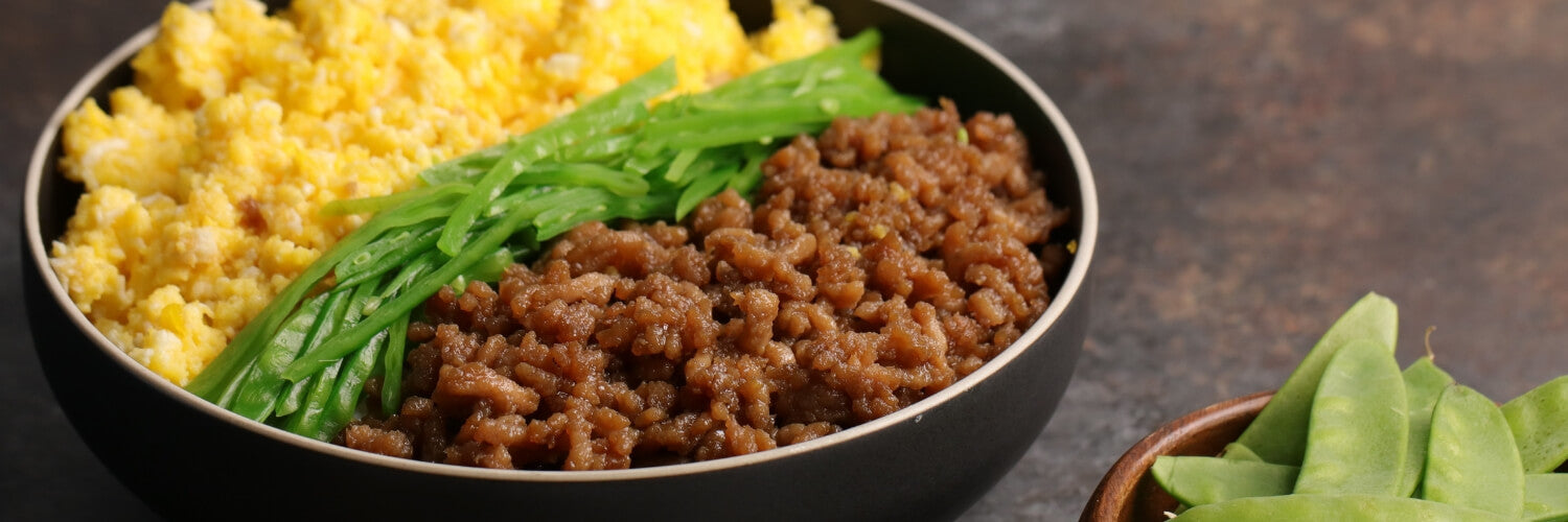 Recipe & Video: Tricolor Soboro Bowl