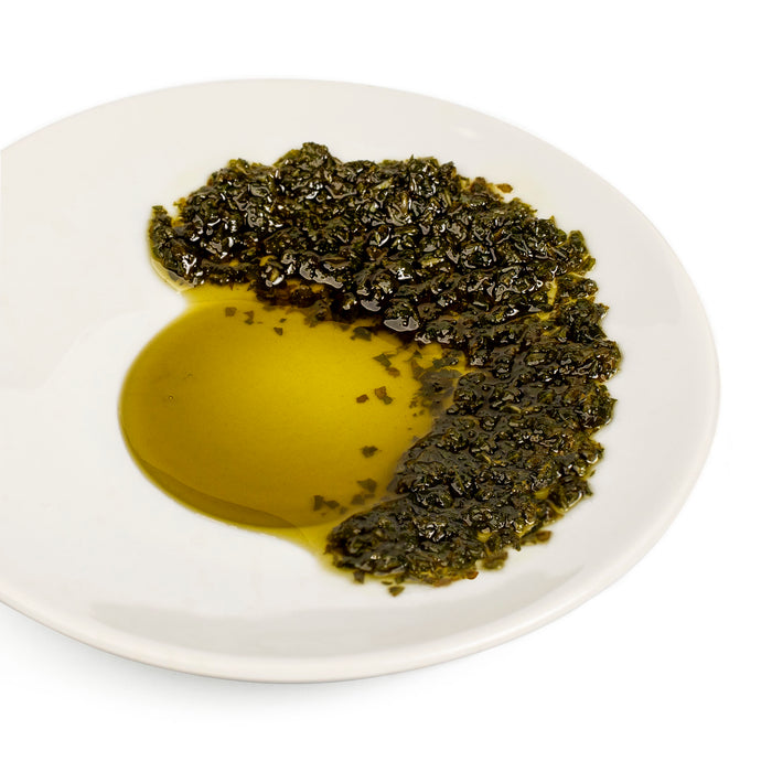 A bowl of shiso EVOO