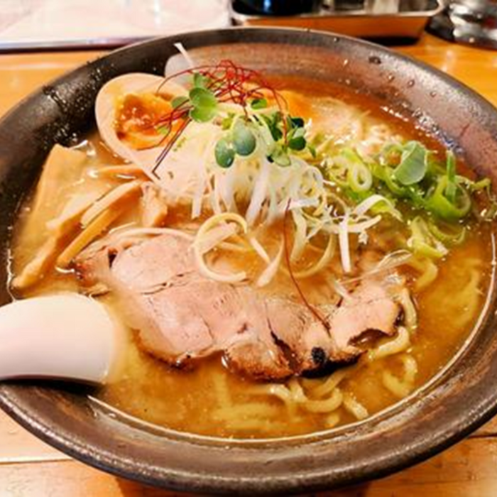 A ramen bowl with tonkotsu soup