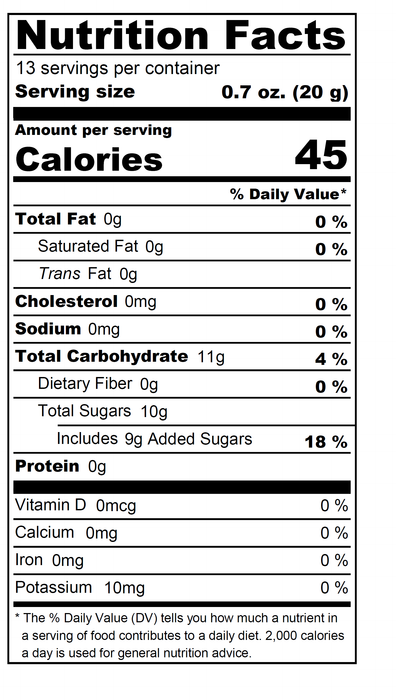 Organic Sudachi & Blend Spread Nutrition Facts