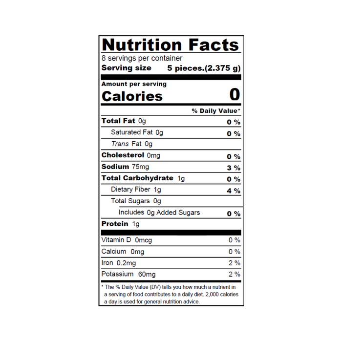 Nutrition facts label