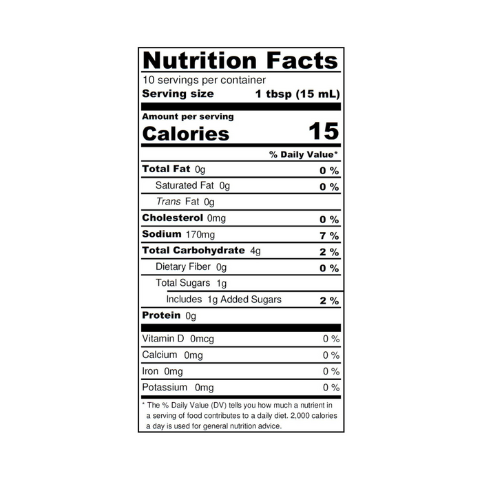 Nutrition facts label