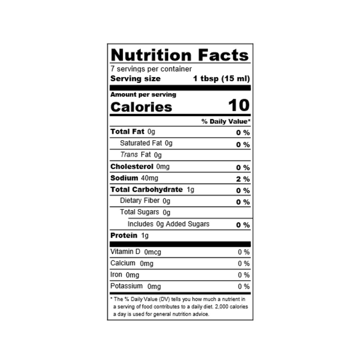 Nutrition facts label