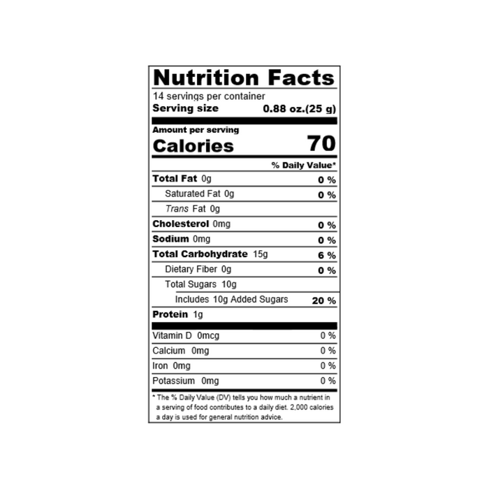 Nutrition facts label