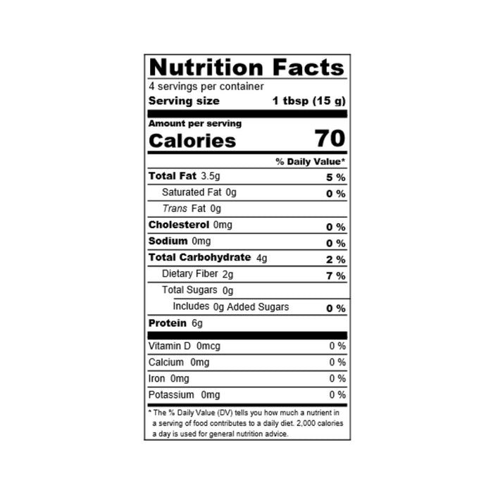 Nutrition facts label