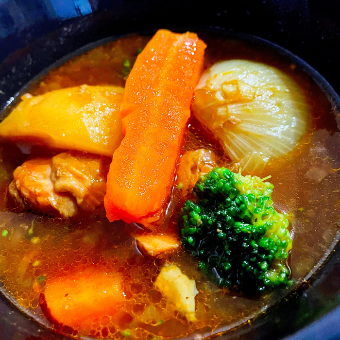 A bowl of curry soup