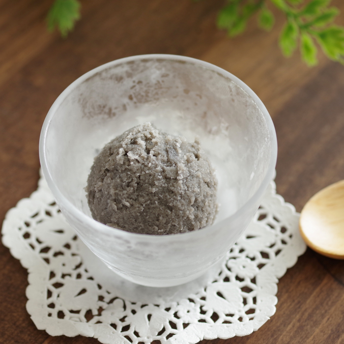 A bowl of black sesame ice cream