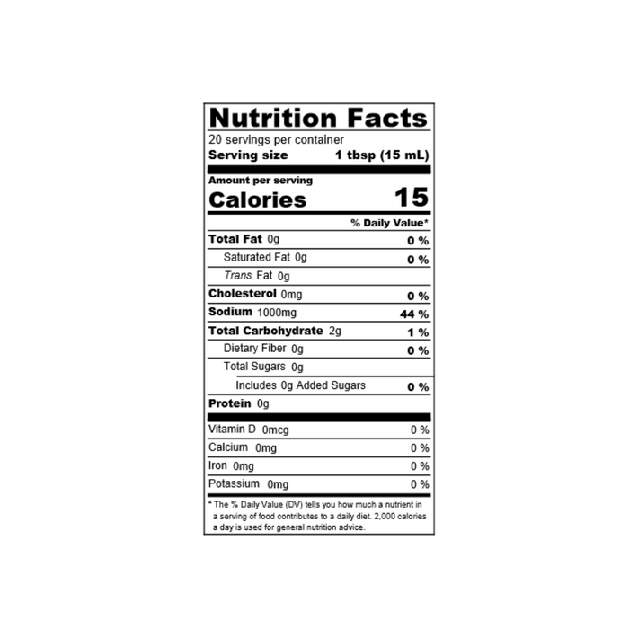 Nutrition facts label