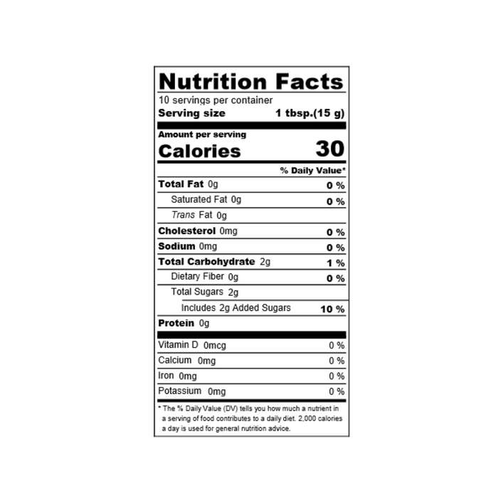 Nutrition facts label