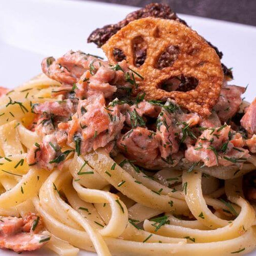 Recipe & Video: Salmon Yuzu Pepper Creamy Fettuccine