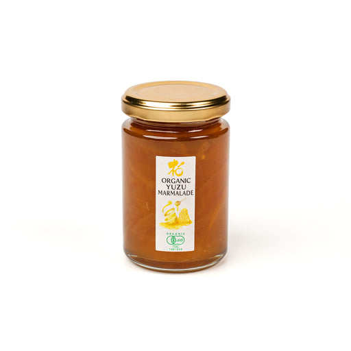 Package jar of organic yuzu marmalade