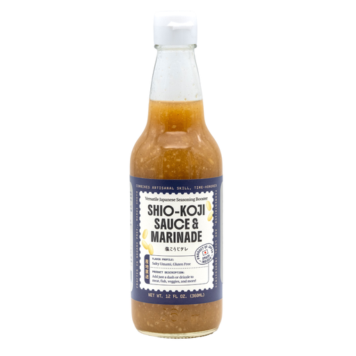 Bottle of Shio-Koji Sauce & Marinade on a white background