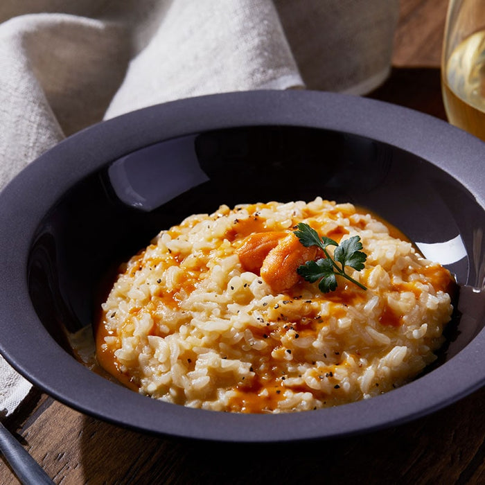 A bowl of uni risotto