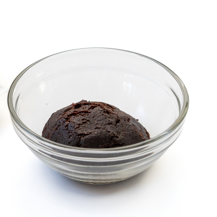 A glass bowl of the hatcho miso