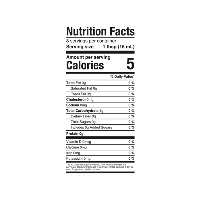 Nutrition facts label