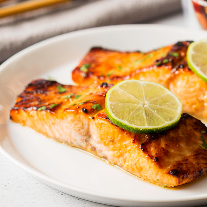 miso marinated miso topped with a lice of lime