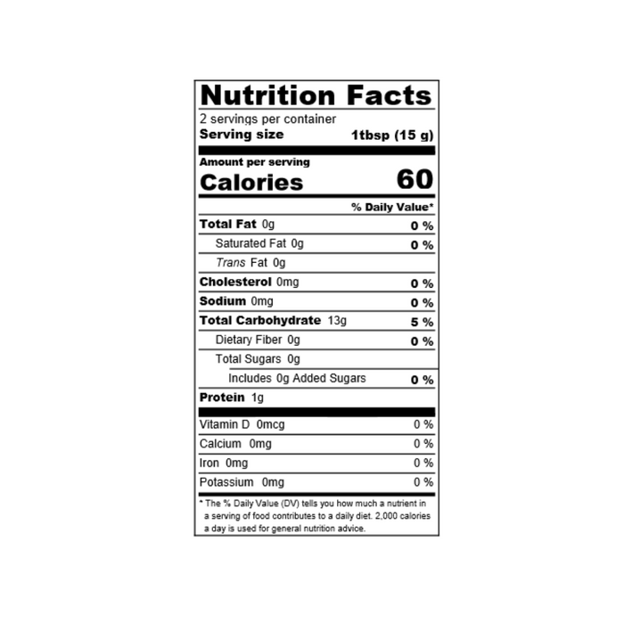 Nutrition facts label