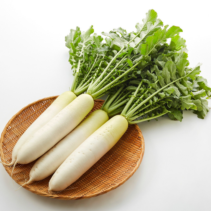 Four daikon radishes