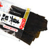 Dried kombu kelp popping out of package of the product - overhead shot