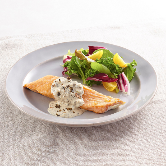 A plate of grilled salmom