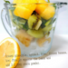A blender with sliced fruits
