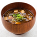 A bowl of tofu miso soup