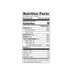 Nutrition facts label of the product