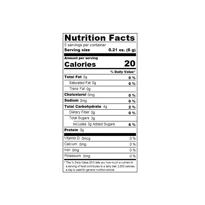Nutrition facts label