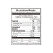 Nutrition facts label of the product